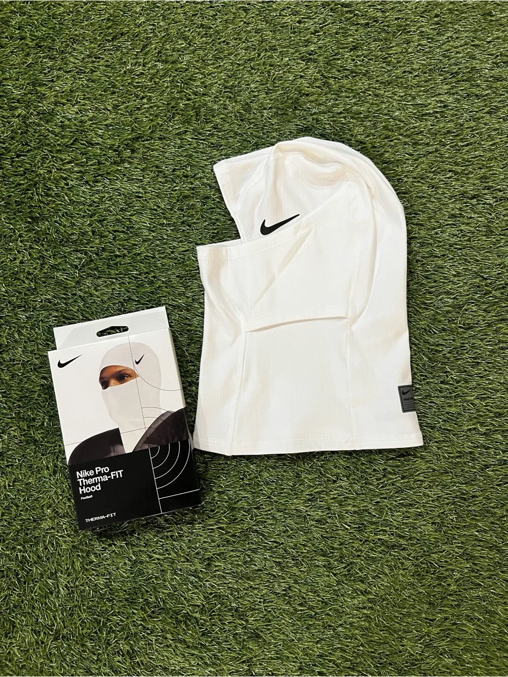 Nike White Performance Balaclava Hood with Swoosh
